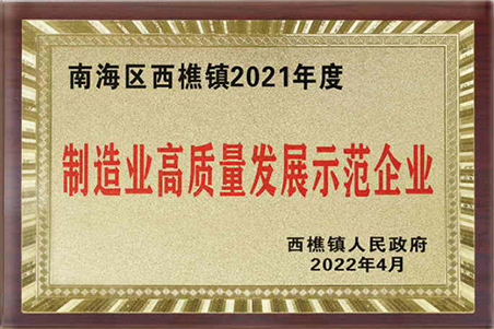 年度制造业高质量发展示范企业